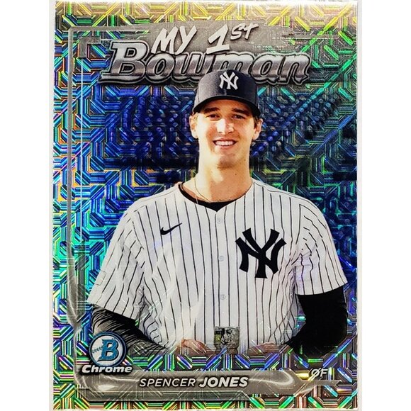 SPENCER JONES ROOKIE "MY 1ST BOWMAN" MOJO REFRACTOR 2024 BOWMAN CHROME #MIB31 - Picture 1 of 3